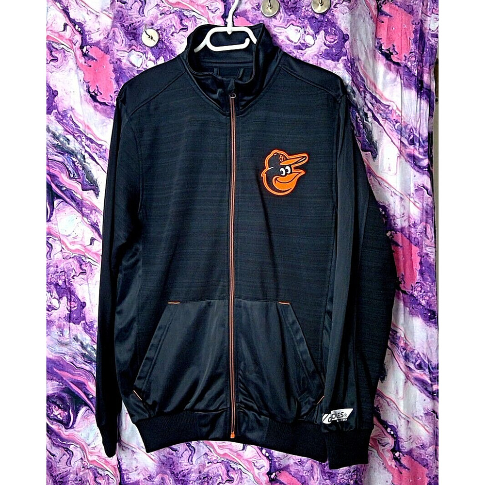 G-III Sports by Carl Banks Baltimore Orioles Zip-Up Jacket Sm Striped Black MLB